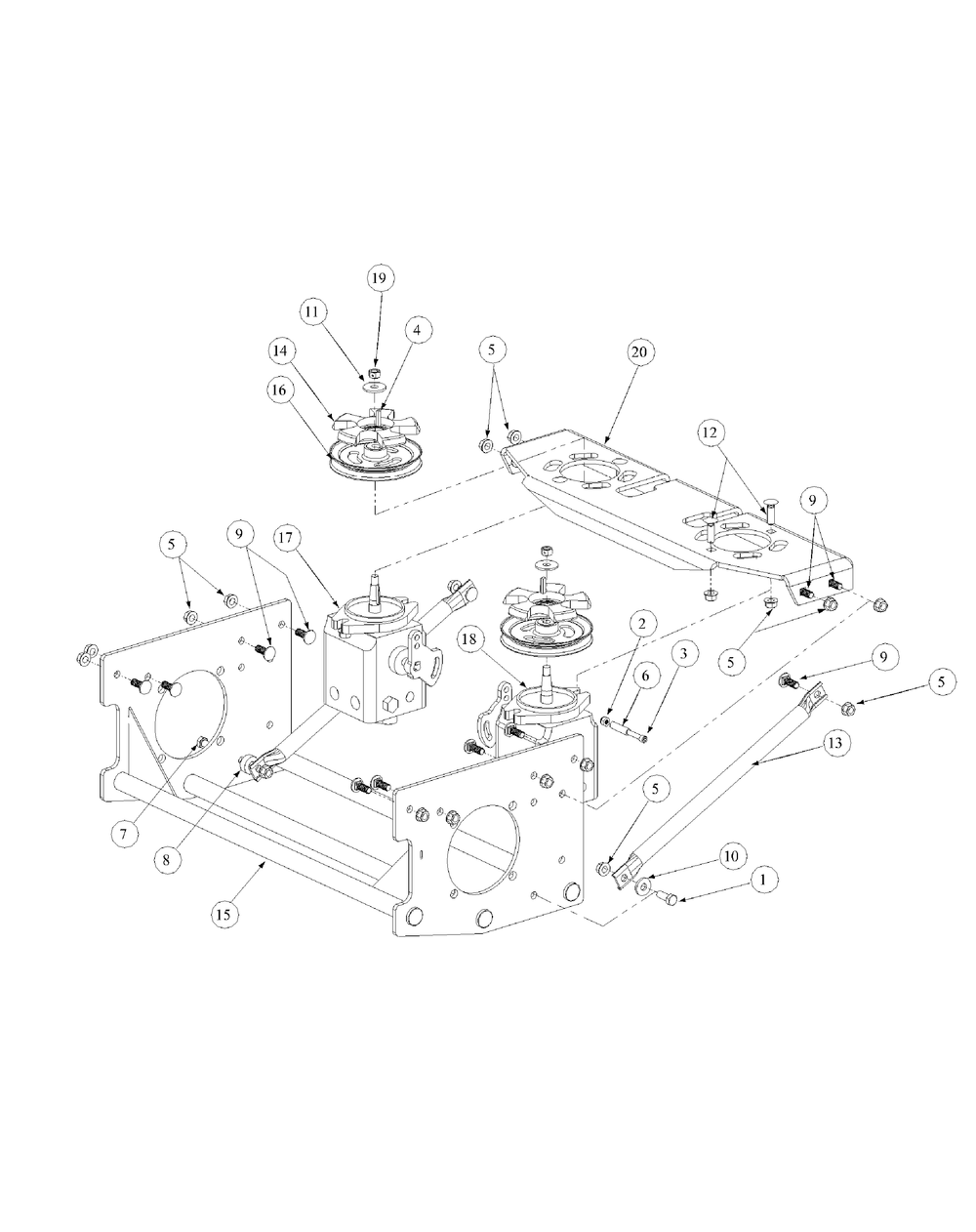 Drive Assembly Diagram and Parts List for M60-KH 53AB5BAX150-25-HP Cub Cadet Lawn Tractor